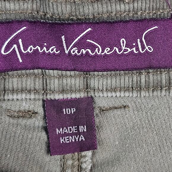 Gloria Vanderbilt Corduroy Jeans Denim 10 Petite 10P Comfort Gray - Picture 7 of 10